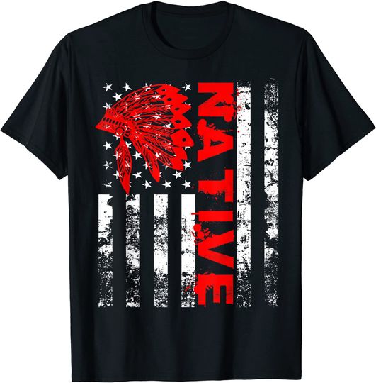 Native American Day Vintage Flag USA T Shirt