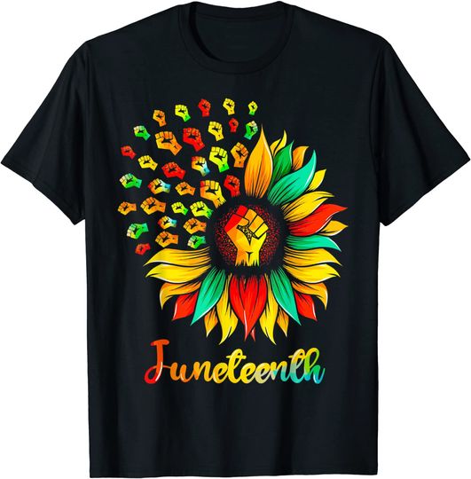 Discover Sunflower Fist Juneteenth Black History African American T-Shirt