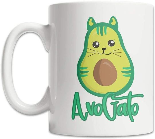 Avogato Mug Avo Gato Mug Avocado Cat Mug