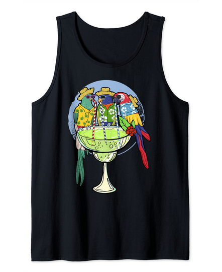 Parrots Drinking Margarita Gift Design Idea Tank Top