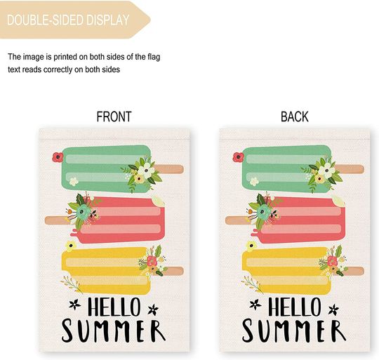 Hello Summer Garden Flag Ice Cream