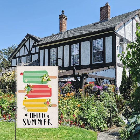 Hello Summer Garden Flag Ice Cream