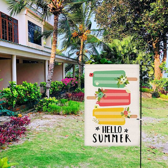 Hello Summer Garden Flag Ice Cream