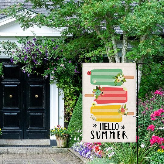 Hello Summer Garden Flag Ice Cream