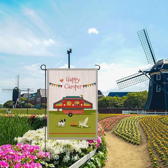 Personalized Happy Camper Garden Flag
