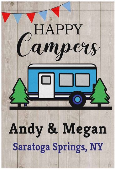 Personalized Happy Camper Garden Flag