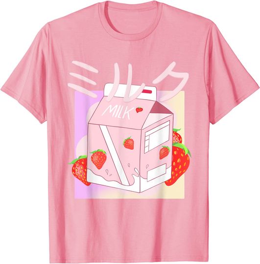 Japanese Kawaii Strawberry Milk Shake Carton T-Shirt