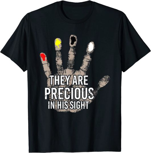 They Are Precious In His Sight - Equality Colors Handprint T Shirt