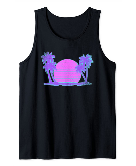 Summer Vacation Palm Trees Retro Tank Top