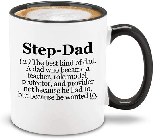 Step-Dad Definition Black Handle Ceramic Coffee Mug