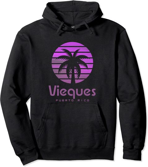 Vieques Puerto Rico Retro Pullover Hoodie
