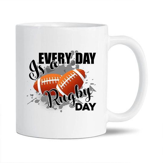 Discover Awesome Every Day Is A Rugby Day Coffee Mug, Rugby Mug Birthday Gift For Family / Friends, Rugby White Mug, Novelty Rugby Ceramic Teacup