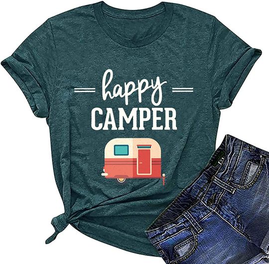 Happy Camper T-Shirt Trailer RV Van