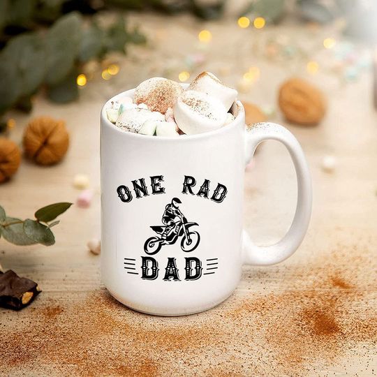 One Rad Dad, Dirt Biker Dad Mug, Dirt Bike Dad, Dirt Biking Dads, Fathers Day Coffee Mugs, Tumbler Travel Mug Beer Can Holder Cooler