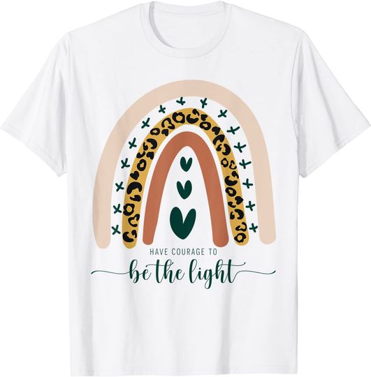 Be The Light Boho Rainbow Christian Scripture Religious T Shirt