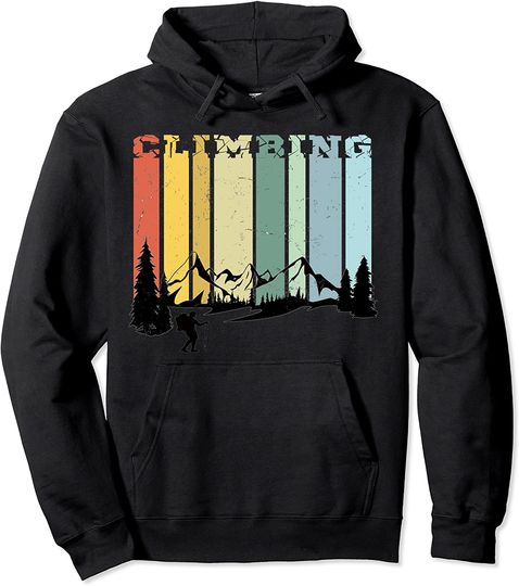 Rock Climbing Vintage Pullover Hoodie