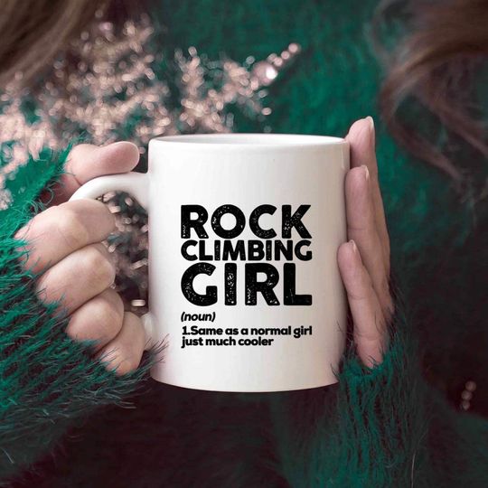 Rock Climbing Girl Mountain Climbing Nature Lover Cup Mug Birthday Gifts