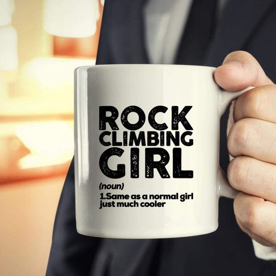 Rock Climbing Girl Mountain Climbing Nature Lover Cup Mug Birthday Gifts