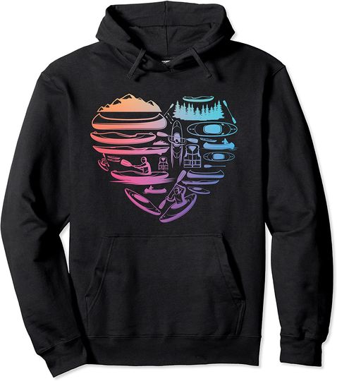 Kayaking lover heart Cool Kayak girl boy men women gifts Yak Pullover Hoodie