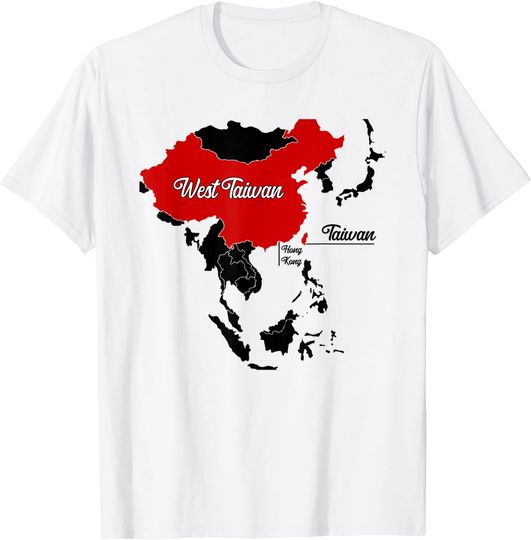 China Map China West Taiwan Chinese Americans T Shirt