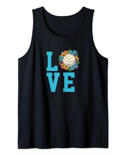 Volleyball Lover Gift | Beach Volleyball Player Floral Girls Tank Top