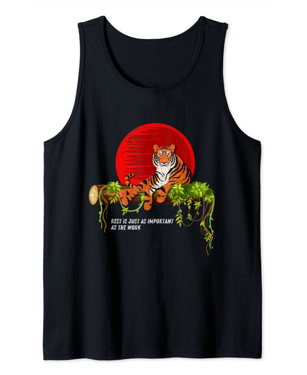 Discover Sleeping Tiger Philosophy Quote Japanese Art Tank Top