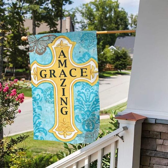 Personalized Amazing Grace Garden Flag