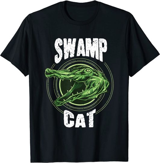 Discover Cool Swamp Cat Crocodile Lover Swamp Lovers gift T-Shirt
