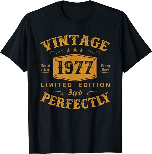 44 Year Old Birthday Gifts Vintage 1977 44th Birthday T Shirt