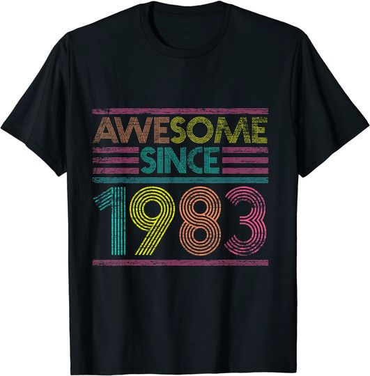 Discover Awesome Since 1983 38th Birthday Gifts 38 Years Old T-Shirt