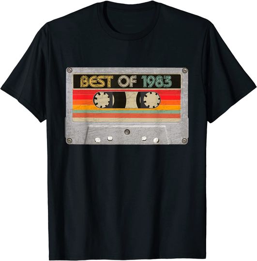 Best Of 1983 38th Birthday Gifts Cassette Tape Vintage T-Shirt