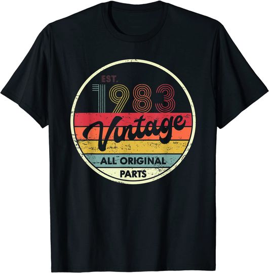 Discover Retro Vintage 1983 TShirt 37th Birthday Gifts 37 Years Old T-Shirt