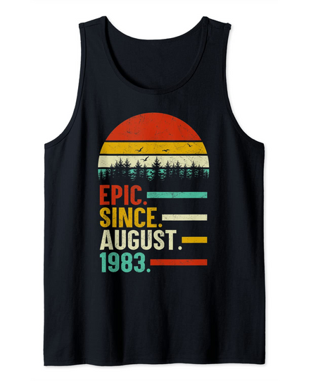 Discover Epic Since August 1983 36th Birthday Gift 36 Years Old Tank Top