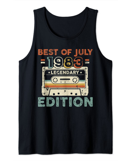 Discover Retro Best of July 1983 Mixtape Vintage 38th Birthday Tank Top