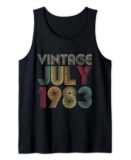 Discover 38th Birthday Gifts Year Old - Vintage Birthday July 1983 Tank Top