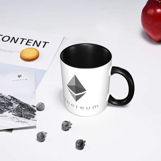 Ethereum Logo Mug Ceramic Coffee Cup Cryptocurrency Travel Mugs For Coffee,Tea,Latte,Beer