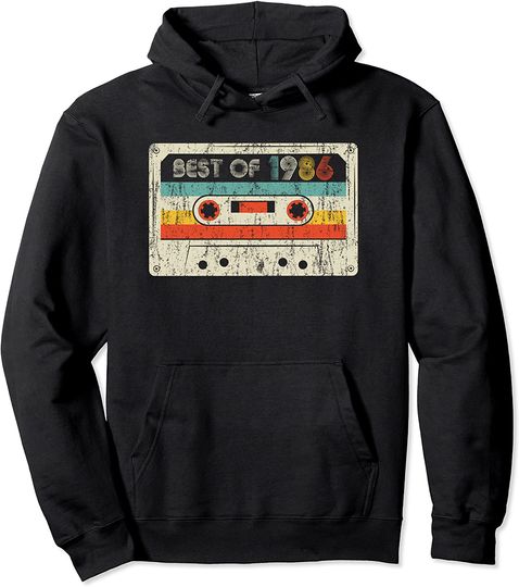 Discover 34th Birthday Gifts Vintage Best Of 1986 Retro Cassette Hoodie