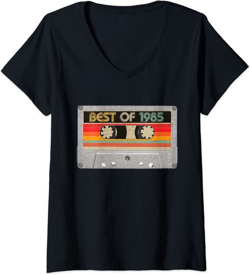 Womens Best Of 1985 36th Birthday Cassette Tape Vintage T Shirt