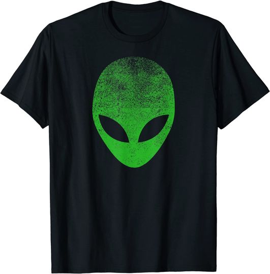 Alien Head Distressed T-Shirt I Aliens UFO Area 51 Roswell T-Shirt