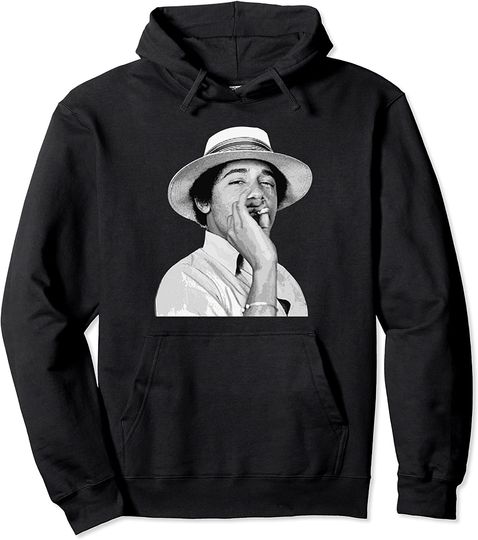 Barack Obama Retro Vintage Young Obama Smoking in College Pullover Hoodie