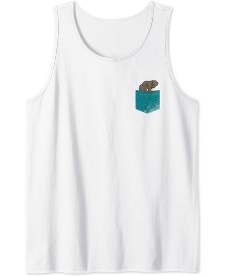 Pocket Elephant Africa Safari Animal Lover Elephant Tank Top