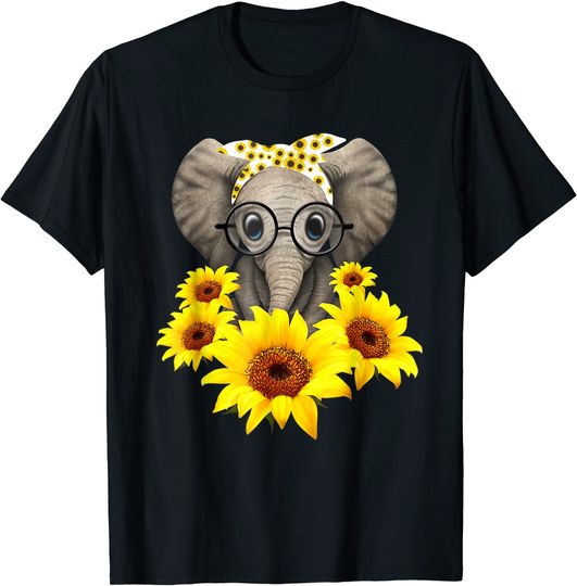 Elephant Sunflower Cute Elephant Love Sunflower T Shirt