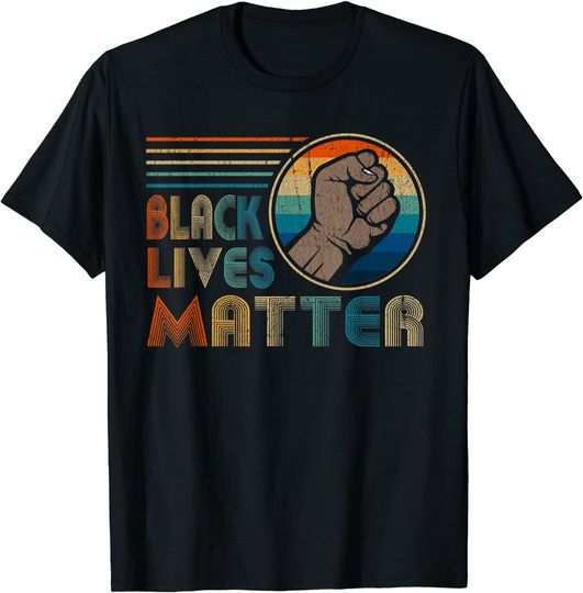 Black Lives Matter BLM Retro Black T Shirt