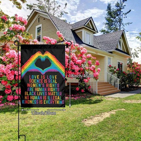 Love is Love Black Lives Matter Garden Flag