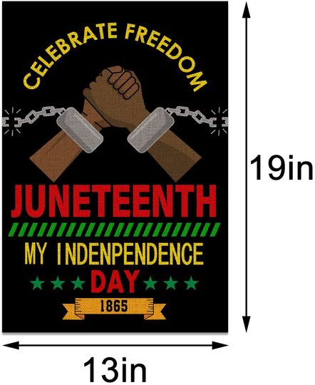 Rainlemon Linen Juneteenth Garden Flag