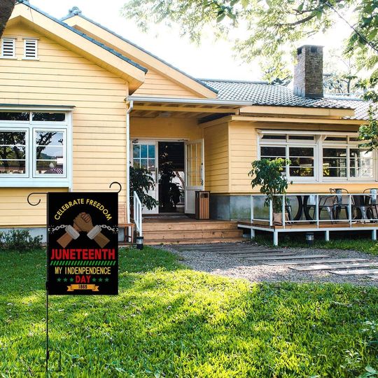 Rainlemon Linen Juneteenth Garden Flag