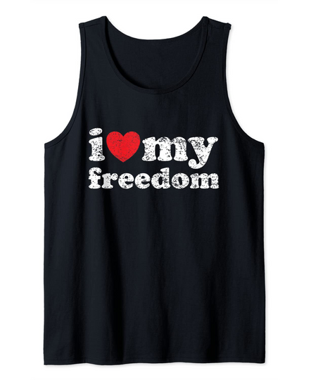 Vintage Distressed I Love My Freedom Tank Top