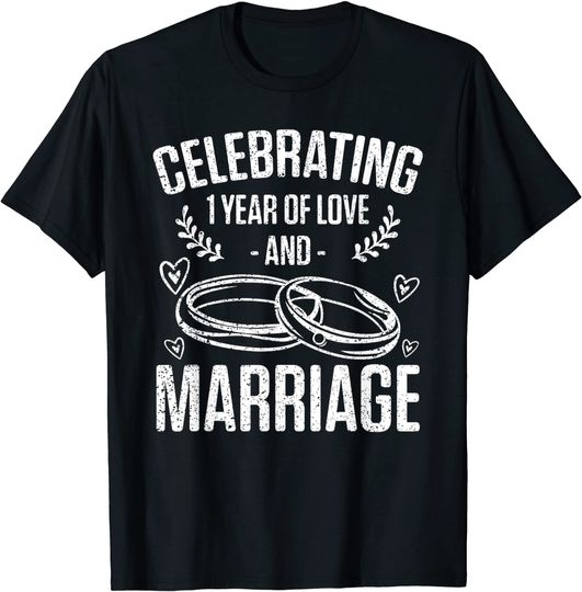 First 1st 1 year Wedding Anniversary Husband Wife T-Shirt