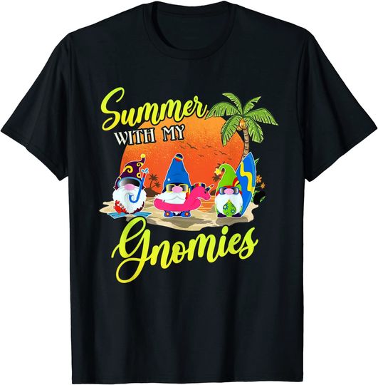 Discover Hangin' With My Gnomies Gnomes Summer Vacation Cute Gnome T-Shirt