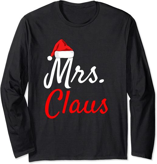Mrs Claus - Daddy Claus Mama Claus Pajamas Long Sleeve